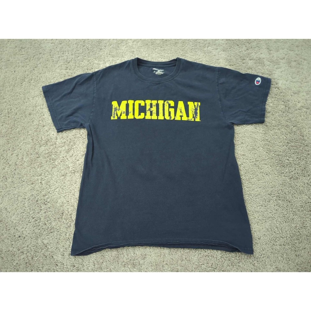 Michigan Wolverines T Shirt Mens M Short Sleeve NCAA Champion Blue